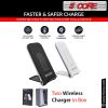 5 Core Fast Wireless Charger 2 Pieces/Qi-Certified 10W Fast Wireless Charging Station with Sleep-Friendly Adaptive Light/Compatible with Samsung Galax