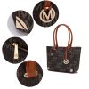 MKF Collection Lady 3Pcs Tote Bag, Pouch & Wallet Purse Set for Women's, Faux Leather Top ( Color Brown)