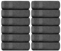 Luxury Washcloths for Bathroom Hotel Spa Kitchen Set of 12 Pcs 13x13 Inch Dark Gray Circlet Egyptian Cotton Highly Absorbent Hotel Quality Face Towels