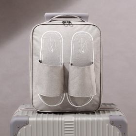 Wholesale Portable Polyester Zipper Travel Shoe Storage Bags Durable for Packaging (Color: Gray)